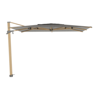 Azore parasol 300 x 300 matt oak & taupe inclusief parasolvoet graniet mat, RVS wieltjes en hoes