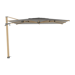 Jardinico Azore parasol 300 x 300 matt oak & taupe inclusief parasolvoet graniet mat, RVS wieltjes en hoes