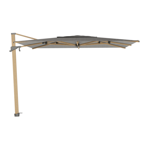 Jardinico Azore parasol 300 x 300 matt oak & taupe inclusief parasolvoet graniet mat, RVS wieltjes en hoes