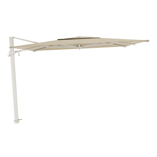 Jardinico Azore parasol 300 x 300 linen & latte inclusief parasolvoet graniet mat, RVS wieltjes en hoes