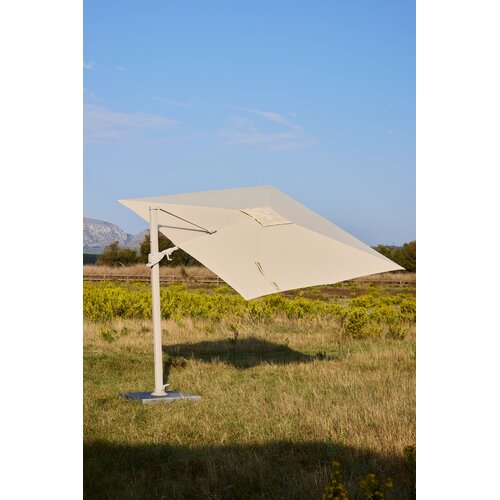Jardinico Azore parasol 300 x 300 teakwood & natural inclusief parasolvoet graniet mat, RVS wieltjes en hoes Jardinico Azore parasol 300 x 300 teakwood & natural inclusief parasolvoet graniet mat, RVS wieltjes en hoes