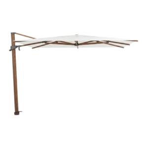 Jardinico Azore parasol 300 x 300 teakwood & natural inclusief parasolvoet graniet mat, RVS wieltjes en hoes