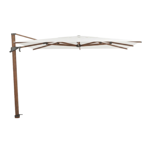 Jardinico Azore parasol 300 x 300 teakwood & natural inclusief parasolvoet graniet mat, RVS wieltjes en hoes