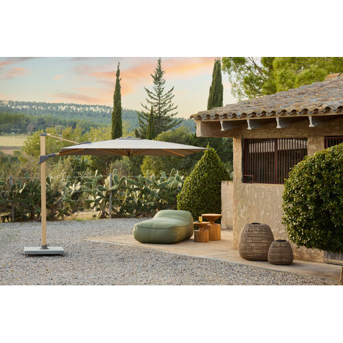 Jardinico Azore parasol 300 x 300 anthracite & night inclusief parasolvoet graniet mat, RVS wieltjes en hoes
