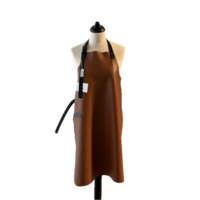 Keukenschort leder rivet cognac/zwart