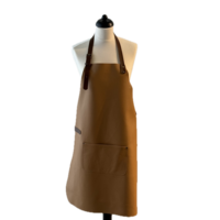 Keukenschort leder rivet met zak sand/cognac
