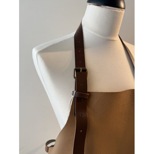 Verstee Leather Crafts Keukenschort leder rivet met zak sand/cognac