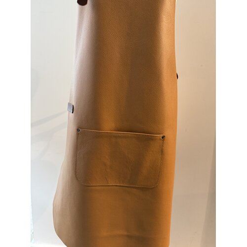 Verstee Leather Crafts Keukenschort leder rivet met zak sand/cognac