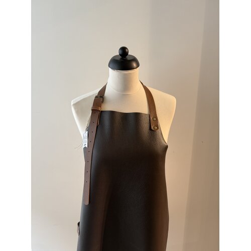Verstee Leather Crafts Keukenschort leder rivet chocolate/cognac Verstee Leather Crafts Keukenschort leder rivet chocolate/cognac