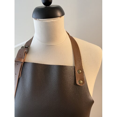 Verstee Leather Crafts Keukenschort leder rivet chocolate/cognac Verstee Leather Crafts Keukenschort leder rivet chocolate/cognac