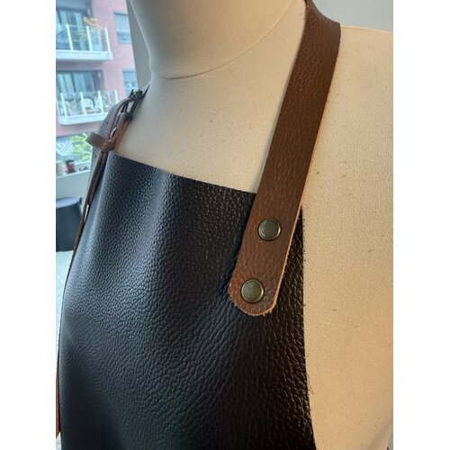 Verstee Leather Crafts Keukenschort leder rivet chocolate/cognac Verstee Leather Crafts Keukenschort leder rivet chocolate/cognac