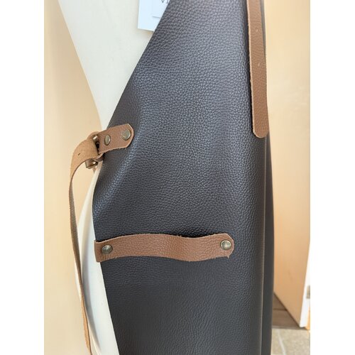 Verstee Leather Crafts Keukenschort leder rivet chocolate/cognac Verstee Leather Crafts Keukenschort leder rivet chocolate/cognac