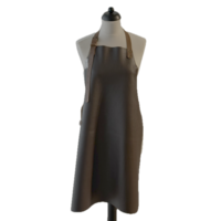 Keukenschort leder rivet chocolate/cognac