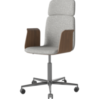 Palm CEO bureaustoel met beklede zitting, armleuningen en chrome basis - TOONZAALMODEL