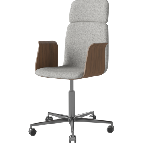 Bolia Palm CEO bureaustoel met beklede zitting, armleuningen en chrome basis - TOONZAALMODEL