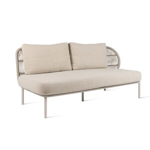 Vincent Sheppard Kodo modular outdoor canapé 2-places gauche dune white incl. 1 coussin d'assise et 2 coussins de dossier carbon beige