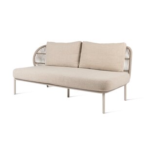 Vincent Sheppard Kodo modular outdoor canapé 2-places droit dune white incl. 1 coussin d'assise et 2 coussins de dossier carbon beige