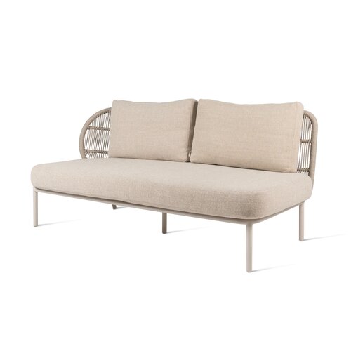 Vincent Sheppard Kodo modular outdoor canapé 2-places droit dune white incl. 1 coussin d'assise et 2 coussins de dossier carbon beige