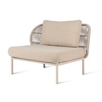 Kodo modular outdoor canapé 1-place droit dune white incl. coussin d'assise et de dossier carbon beige