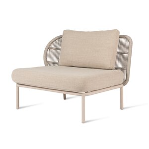 Vincent Sheppard Kodo modular outdoor canapé 1-place droit dune white incl. coussin d'assise et de dossier carbon beige