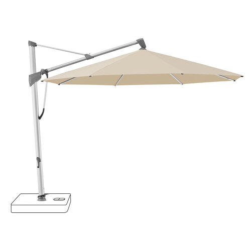 Glatz Sombrano S+ parasol stof 422 cream geanodiseerd aluminium frame