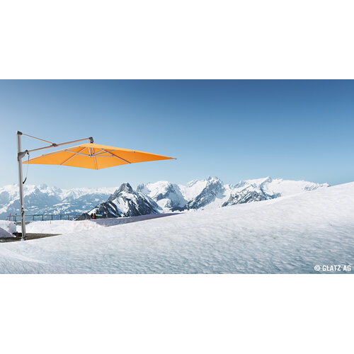 Glatz Sombrano S+ parasol stof 453 vanille geanodiseerd aluminium frame