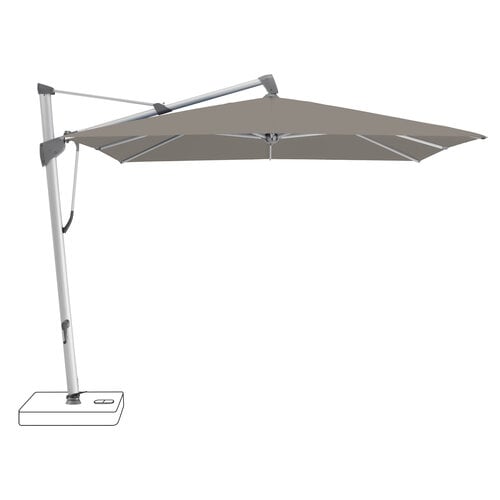 Glatz Sombrano S+ parasol stof 461 taupe geanodiseerd aluminium frame