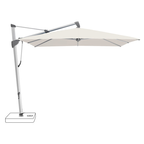 Glatz Sombrano S+ parasol stof 453 vanille geanodiseerd aluminium frame