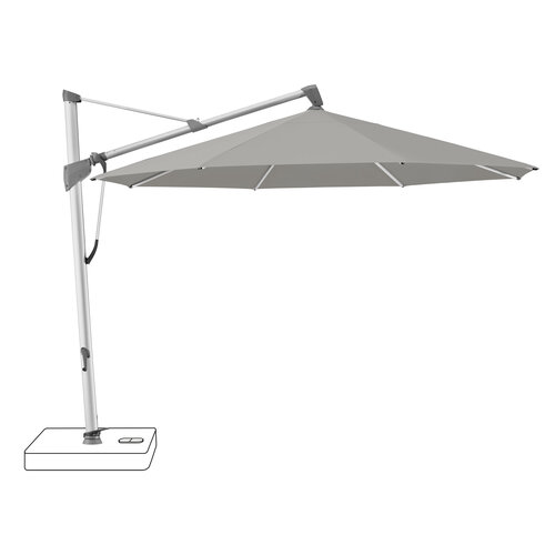 Glatz Sombrano S+ parasol stof 420 smoke geanodiseerd aluminium frame Glatz Sombrano S+ parasol stof 420 smoke geanodiseerd aluminium frame