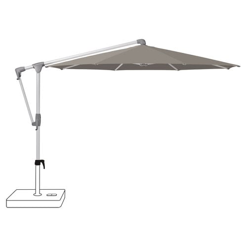 Glatz Sunwing casa parasol frame geanodiseerd aluminium stof 461 taupe