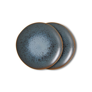 HKLiving 70s assiette à dessert mineral Ø 17,5 - lot de 2