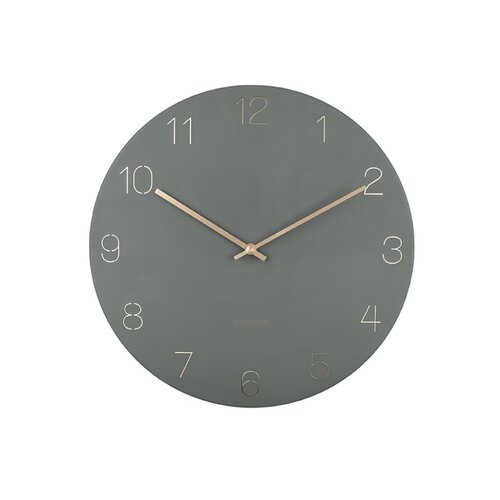 Karlsson Charm wandklok engraved numbers jungle green Karlsson Charm wandklok engraved numbers jungle green