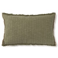 Handloom rechthoekig kussen kaki