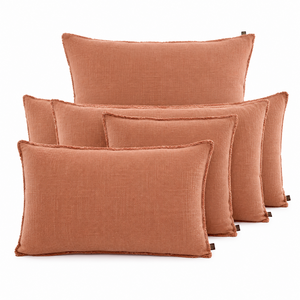 Haomy California kussen mocha linnen viscose rechthoekig