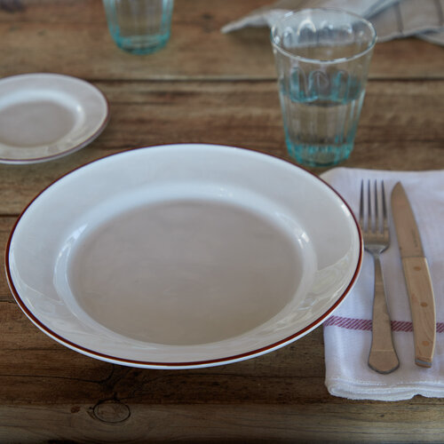 COSTA NOVA Beja assiette plate blanche rouge 28 cm COSTA NOVA Beja assiette plate blanche rouge 28 cm