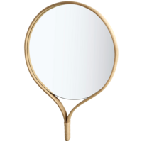 Racquet spiegel rond gezeept eiken 70 x H 101 - TOONZAALMODEL