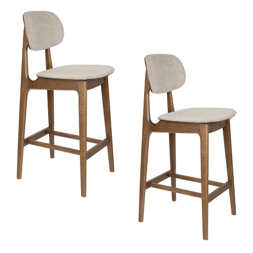 Dutchbone Marais barstoel walnoot/beige ZH 68 Dutchbone Marais barstoel walnoot/beige ZH 68