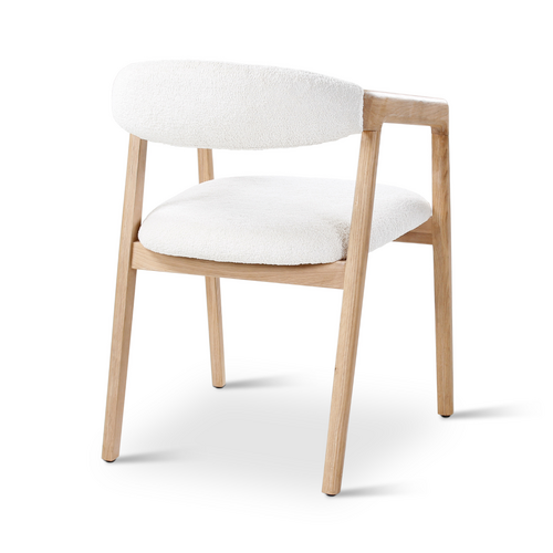 Castle Line Chaise de salle à manger Jana en chêne naturel et tissu cream