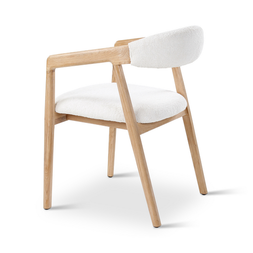 Castle Line Chaise de salle à manger Jana en chêne naturel et tissu cream