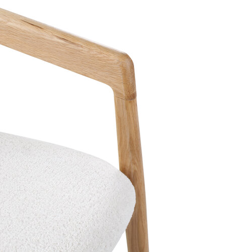 Castle Line Chaise de salle à manger Jana en chêne naturel et tissu cream