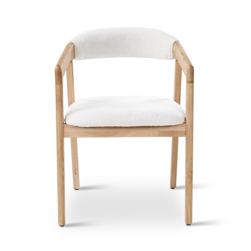 Castle Line Chaise de salle à manger Jana en chêne naturel et tissu cream