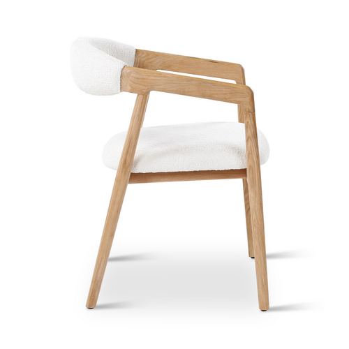 Castle Line Chaise de salle à manger Jana en chêne naturel et tissu cream