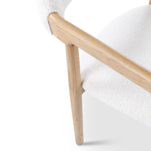 Castle Line Chaise de salle à manger Jana en chêne naturel et tissu cream