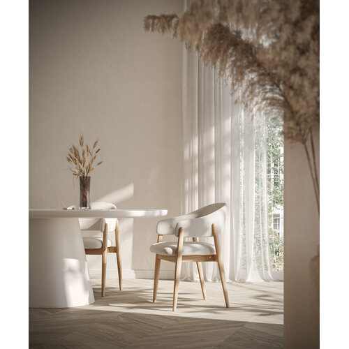 Castle Line Conor chaise de salle à manger avec accoudoirs en chêne naturel tissu ivoire Castle Line Conor chaise de salle à manger avec accoudoirs en chêne naturel tissu ivoire