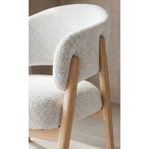 Castle Line Conor chaise de salle à manger avec accoudoirs en chêne naturel tissu ivoire Castle Line Conor chaise de salle à manger avec accoudoirs en chêne naturel tissu ivoire
