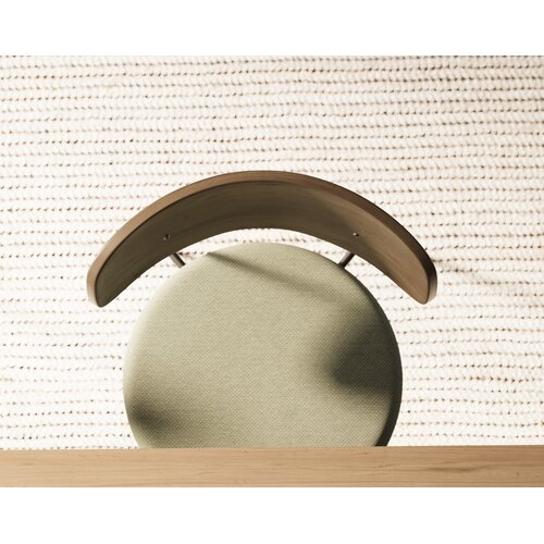 Paul Rogers Cover metal (W) eetkamerstoel - Zwart frame - Gerookte walnoot - Stof E : NIL-02 Avocat - TOONZAALMODEL