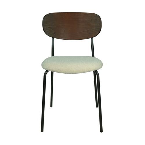 Paul Rogers Oona eetkamerstoel - zwart frame - gerookte walnoot rug - stof ACT-02 Ascot Pearl - TOONZAALMODEL Paul Rogers Oona eetkamerstoel - zwart frame - gerookte walnoot rug - stof ACT-02 Ascot Pearl - TOONZAALMODEL