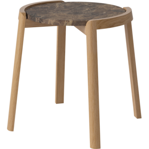 Bolia Mix salontafel eik natuur geolied marmer bruin Ø 46 x H 35