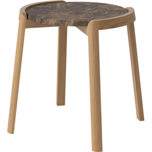 Bolia Table d’appoint Mix Ø 45 x H 35 cm – marbre brun et chêne