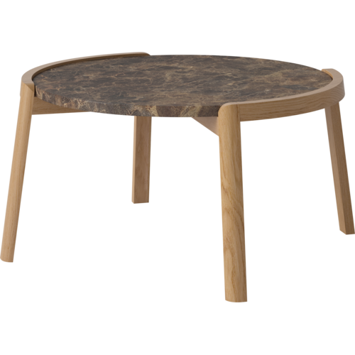 Bolia Mix salontafel eik natuur geolied marmer bruin Ø 65 x H 42 Bolia Mix salontafel eik natuur geolied marmer bruin Ø 65 x H 42